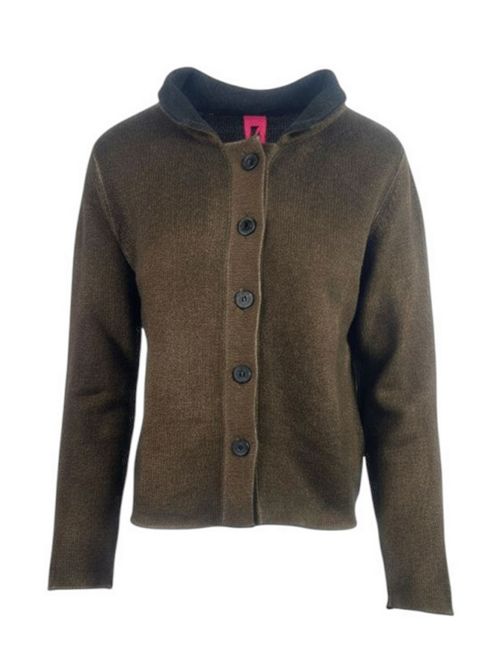Cardigan donna sfumato marrone Alessandro Aste | AURORA-SPRAYARTCROCODILE